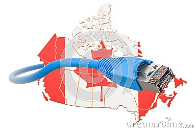 Internet service provider in Canada concept, 3D rendering Stock Photo