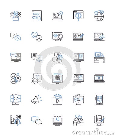 Internet sharing line icons collection. Wi-Fi, Hotspot, Tethering, Router, Modem, Connection, Signal vector and linear Vector Illustration