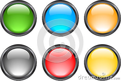 Internet shiny buttons Vector Illustration
