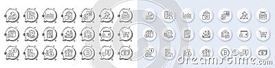 Internet shopping, Business person and Inflation line icons. For web app, printing. Line icons. Vector Vector Illustration