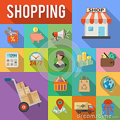 Internet Shopping and Delivery concept Vector Illustration