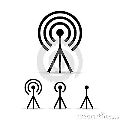 Internet signal antenna icon Vector Illustration