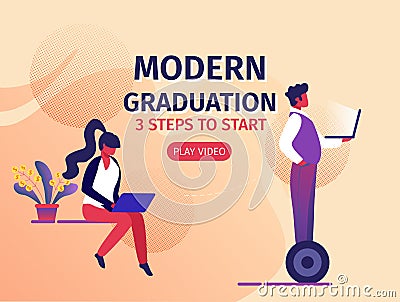 Internet Smart Technologies in Learning System. Vector Illustration