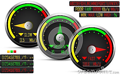 Internet speed test meter Vector Illustration