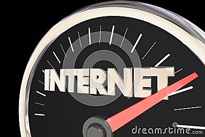 Internet Speedometer Fast Service Word Stock Photo