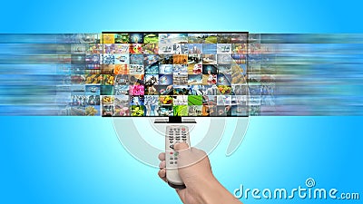 Smart TV and Internet streaming entertainment Stock Photo