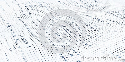 Internet technologies of the future, the flow of open data. Wireless transmission of information. Sorting binary code Cartoon Illustration