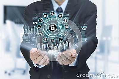 Internet Technology secured Business network Stock Photo