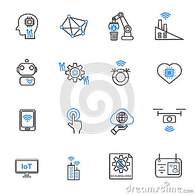 Internet of things and Automation robotic icons. Technology and Vector Illustration