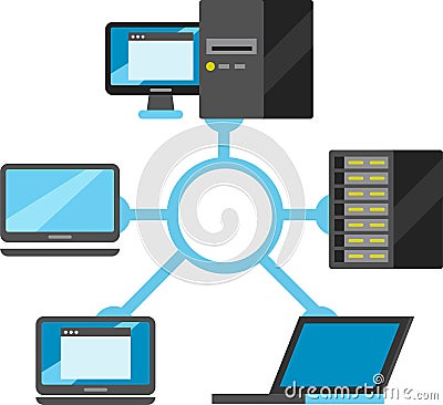 Internet of things connectivity schematic Stock Photo