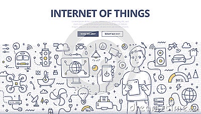 Internet of Things Doodle Concept Vector Illustration