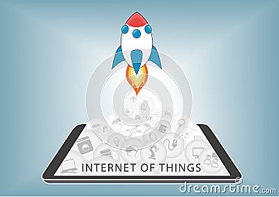 Internet of things (IoT) takes off Vector Illustration