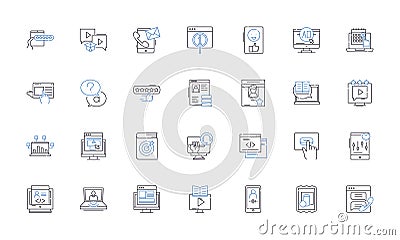 Internet of Things line icons collection. Connectivity, Automation, Sensors, Data, Smart, Devices, Nerk vector and Vector Illustration