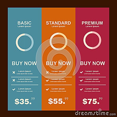 Internet traffic.Set offer tariffs. ui ux banner for web app. set pricing table, order, box, button, list with plan for web Stock Photo