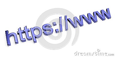 Internet web address https www in search bar of browser. Communication concept Stock Photo