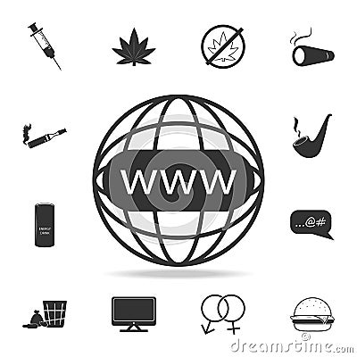 internet web iconSet of Human weakness and Addiction element icon. Premium quality graphic design. Signs, outline symbols collecti Stock Photo