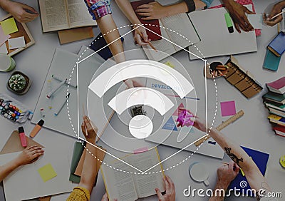 Internet WiFi Network Connection Graphic Concept Stock Photo