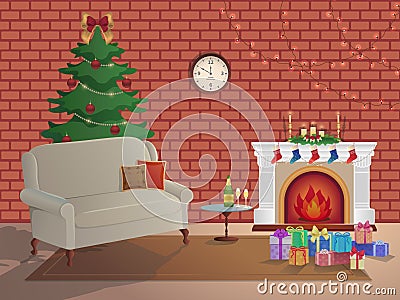 Camino di natale con le candele e le decorazioni fotografia stock ... Disegno Natale camino