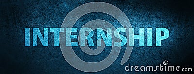 Internship special blue banner background Cartoon Illustration