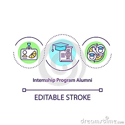 Internship program alumni concept icon Vector Illustration