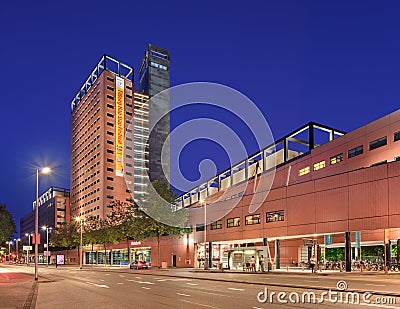 Interpolis headquarters at twilight, Tilburg, Netherlands Editorial Stock Photo