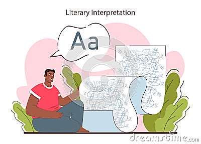 Interpretation. Data literacy. Information understanding, analysis Vector Illustration