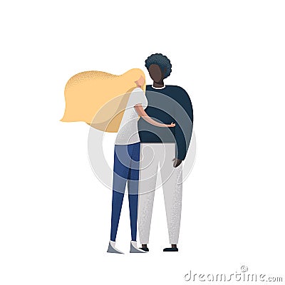 Interracial couple vector illustration. Mixed race relationship Vector Illustration