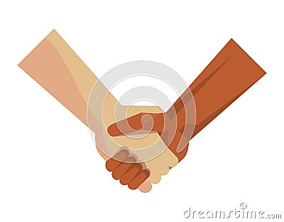 interracial handshake symbol Vector Illustration