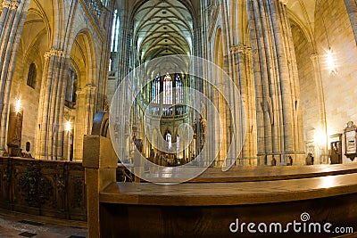 Interrior of St. Vitus Cathedral Editorial Stock Photo