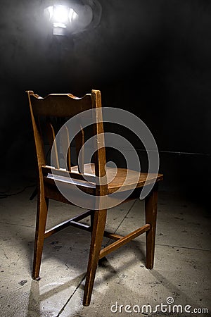 Interrogation Chair Stock Photo