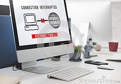 Interrupted Inaccessible Unavailable Disconnected Error Concept Stock Photo