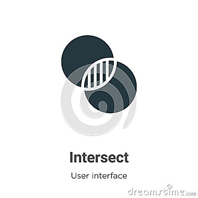 Intersect vector icon on white background. Flat vector intersect icon symbol sign from modern user interface collection for mobile Vector Illustration