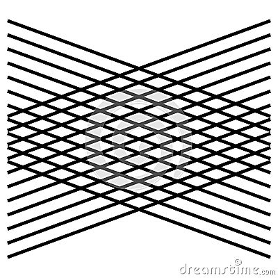 Intersected, crossing moire lines element, pattern Vector Illustration