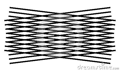 Intersected, crossing moire lines element, pattern Vector Illustration