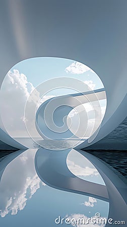 Intersecting arcs and bold overlapping circles come together to create a fascinating abstract representation of the Stock Photo