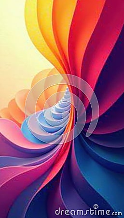 Intersecting colorful forms, fluid lines, rich gradient, colorful pattern, abstract shapes Stock Photo