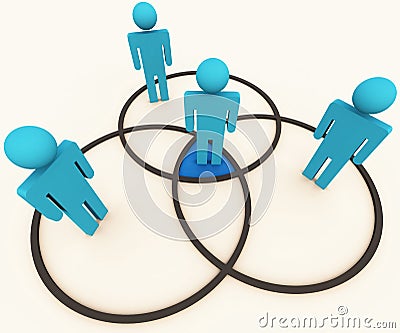 Intersecting venn social diagram Stock Photo