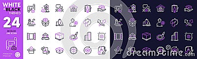 Intersection arrows, Inspect and Lighthouse line icons for website, printing. For design. Vector Vector Illustration