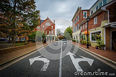 The intersection of Dover and Washington Streets, in Easton, Mar Editorial Stock Photo