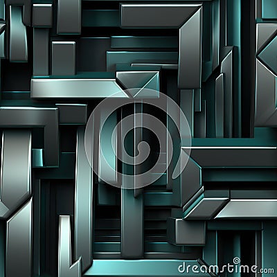 Intersection of metallic lines. Crossed metal stripes background .Created with generative Ai Stock Photo