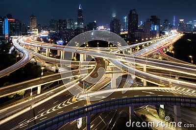 Intersection at night Editorial Stock Photo