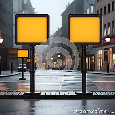 Intersection signposts ensuring safe navigation Stock Photo