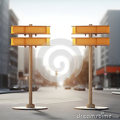 Intersection signposts ensuring safe navigation Stock Photo