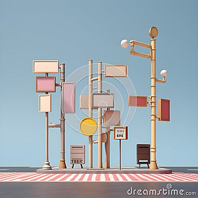 Intersection signposts ensuring smooth and safe navigation Stock Photo