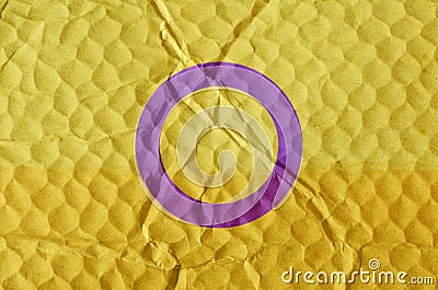 Intersex pride flag on an uneven textured surface Stock Photo