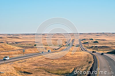 Interstate 25 in Wyoming, USA Stock Photo