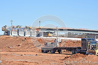 Interstate highway overpass under construction on I-85 Editorial Stock Photo