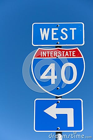 Interstate I-40 sign Stock Photo