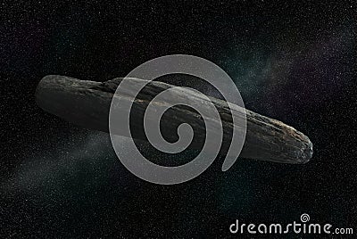 Interstellar object 1I/Ê»Oumuamua, speculative image Stock Photo