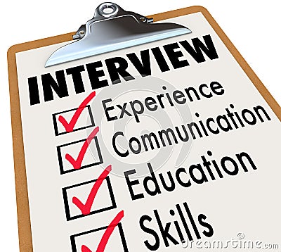 Interview Checklist Job Candidate Requirements Stock Photo